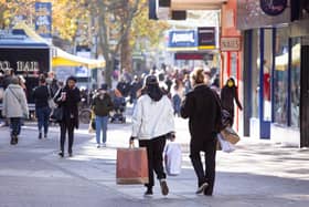 Last day before lockdown as people rush to get shopping and get Christmas presents at Commercial Road, Portsmouth on November 4, 2020.