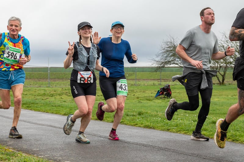 Runners on Milton Common during the Portsmouth Coastal Half Marathon. Picture: Mike Cooter (180224)