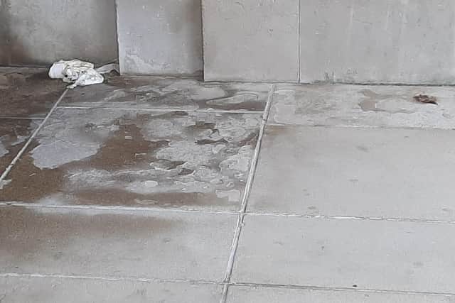 Poo and pools of urine have been spotted at Portsmouth Naval Memorial on Friday evening.