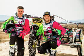 Horndean's Brett Wilkinson, left, and his Sidecarcross passenger Joe Millard