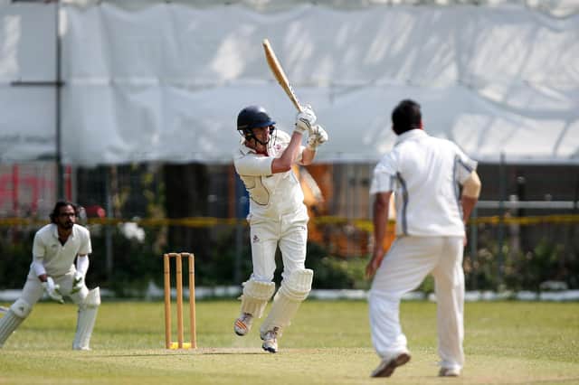 Matt Williams in batting action for Portsmouth & Southsea, but it was with the ball that he impressed in the victory over Cadnam. Picture: Chris Moorhouse