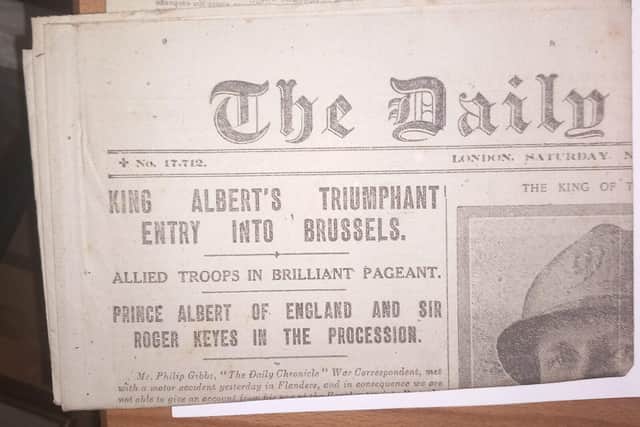 One of the historic newspapers donated by Alex Donnelly