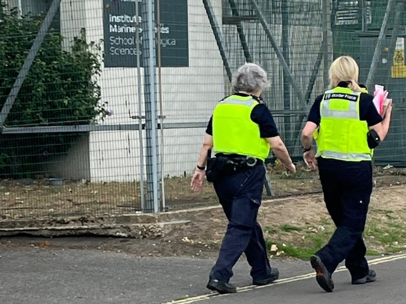 Migrants arriving in Portsmouth on Sunday evening