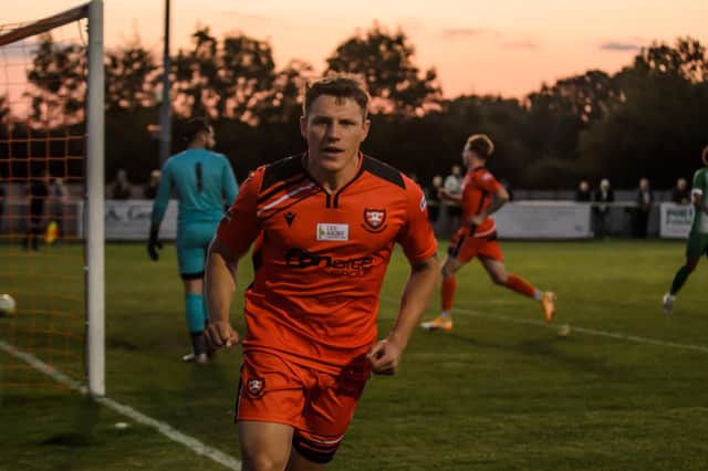 Kieran Roberts netted his 14th goal of the season in just 12 appearances for AFC Portchester against Stoneham. Picture: Daniel Haswell.