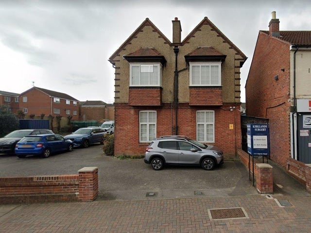 At Kirklands Surgery in Copnor Road, 66.8 per cent of people responding to the survey rated their experience of booking an appointment as good or fairly good. Picture: Google Maps
