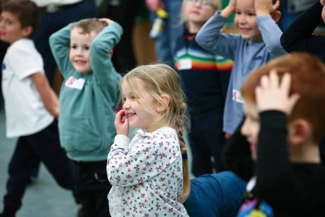 A game of Simon Says.
Picture: Chris Moorhouse   (jpns 031121-27)