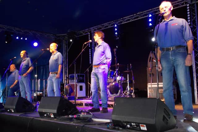 The Portsmouth Shantymen performing at Wickham Festival, 2017. 