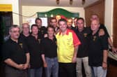 Phil 'The Power' Taylor pictured alongside members of The Goodies team at The Good Companion public house on the Eastern Road in 2003.
