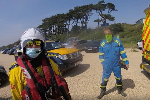 The scene on Lepe beach after the rescue of the children. Picture: RNLI