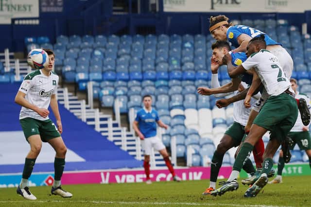 James Bolton and Sean Raggett both claimed today's equalising goal against Plymouth in the 2-2 draw. Picture: Joe Pepler