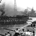 HMS Implacable, formerly the French Duguay-Trouin, in Portsmouth Harbour in the 1930s. Picture: The News  PP688