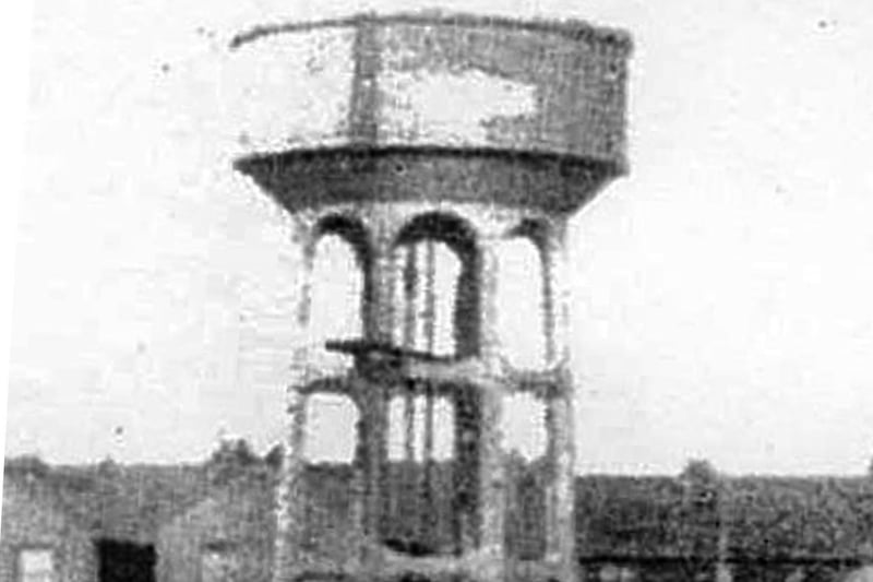 The Stamshaw Swimming Pond seawater storage tower. There are very few illustrations of this feature, this shot probably dates from 1922-1940
