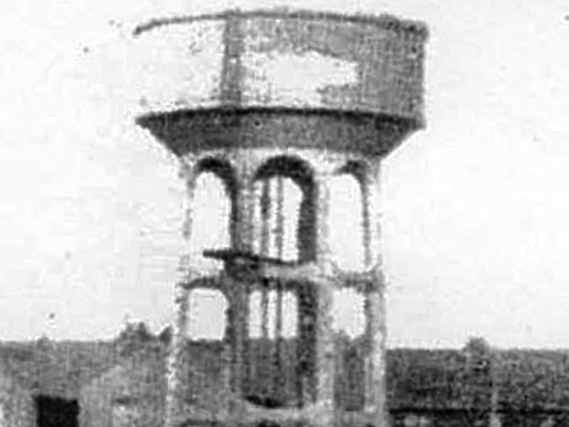 The Stamshaw Swimming Pond seawater storage tower. There are very few illustrations of this feature, this shot probably dates from 1922-1940