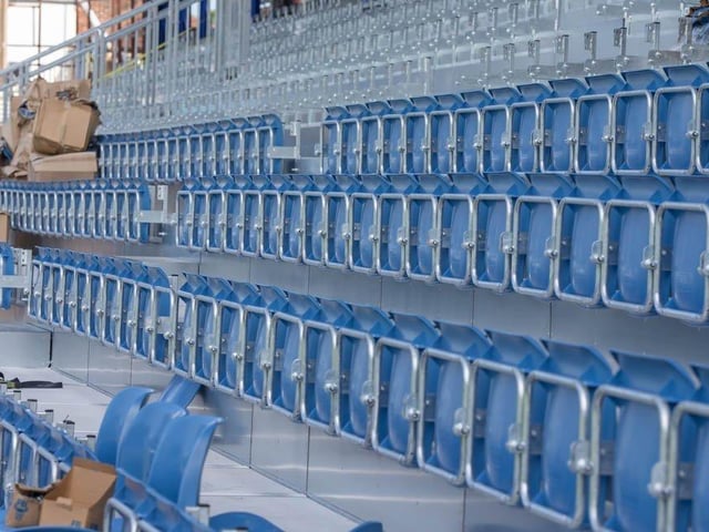 A close-up of the new seats currently being installed in the new-look South Stand at Fratton Park
Picture: Habibur Rahman
