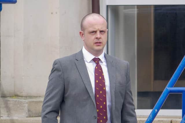 Royal Navy officer Lieutenant Matthew Bryers, 34, at Portsmouth Magistrates' Court. Bryers was caught drink-driving at more than double the breath limit at McDonald's drive-through in Clement Attlee Way, in North Harbour, on February 21.