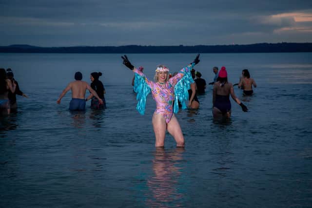 Samantha Hope is raising money for Lepra UK in memory of Elin by taking a dip in the ocean every day for a year.
Picture: Habibur Rahman