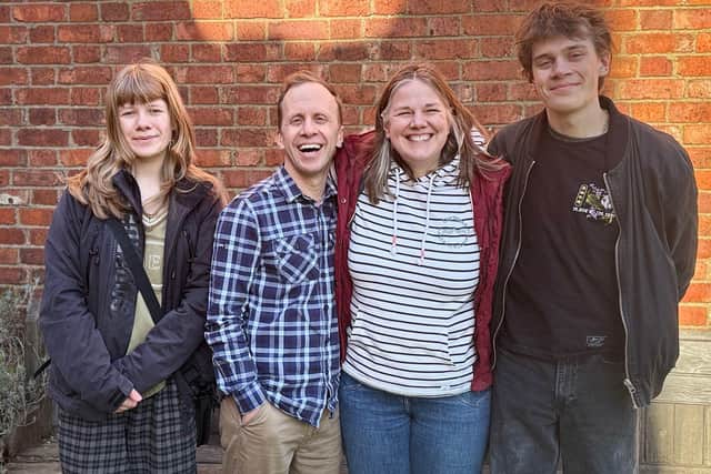 The Rev Steve Clarke and his wife Min with their children Hannah, 15, and Adam, 17