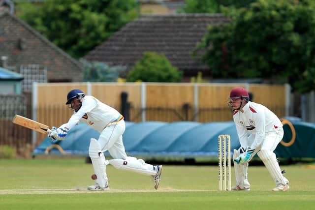 Gosport's Sampath Prathapasinghe is out leg before against Portsmouth & Southsea.
Picture: Chris Moorhouse