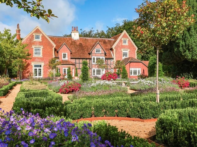 This property comes with five bedrooms, five reception rooms and four bathrooms as well as gorgeous gardens.