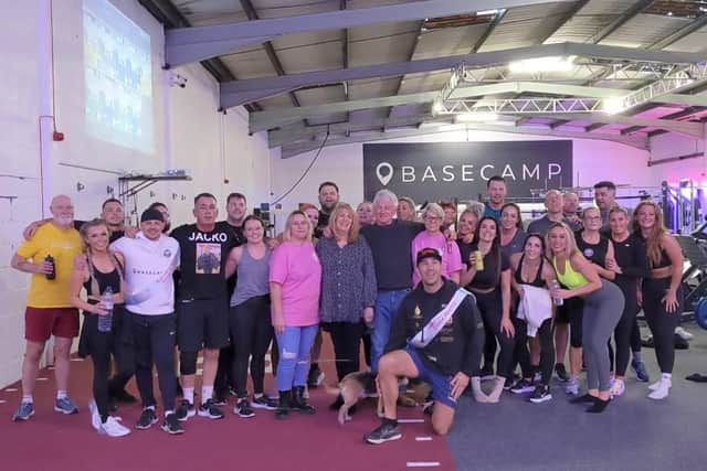 Some of the gym-goers who took part in the 24-hour fundraiser at Basecamp Gym.