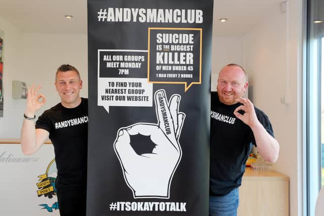 Steve Fletcher and Adam Bland have been running Andy's Man Club at Gosport Borough FC since March 1. Picture: Sarah Standing