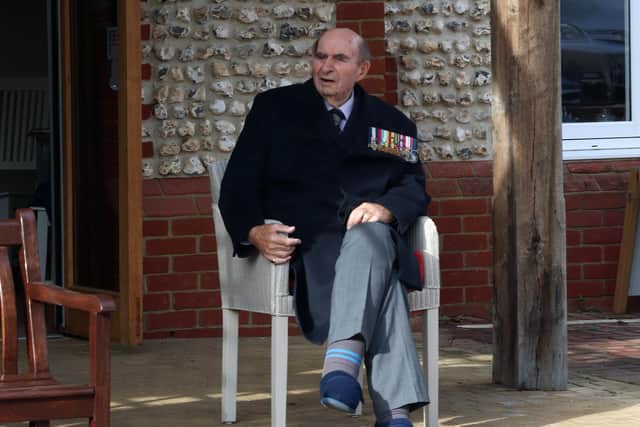 Captain Duncan Knight pictured at the Wellington Grange Care Home in Chichester. Photo: Royal Navy