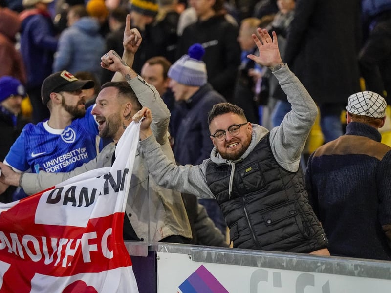 Around 1,800 Pompey fans were in raucous voice in the 1-0 victory at Port Vale.