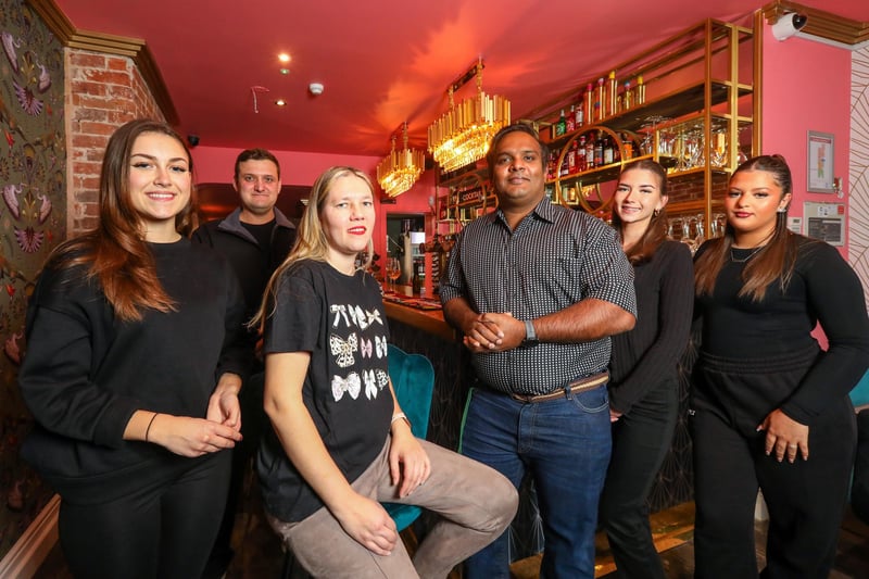 From left, Diana Shpegam (corr), architect/designer Rafal Orlikowski, Monica Tera, owner Bobby Tera, Amelia Savage-Reay and Cerys O'Shea. Bobby's Lounge - a new cocktail bar -  has opened in Marmion Road, Southsea
Picture: Chris Moorhouse