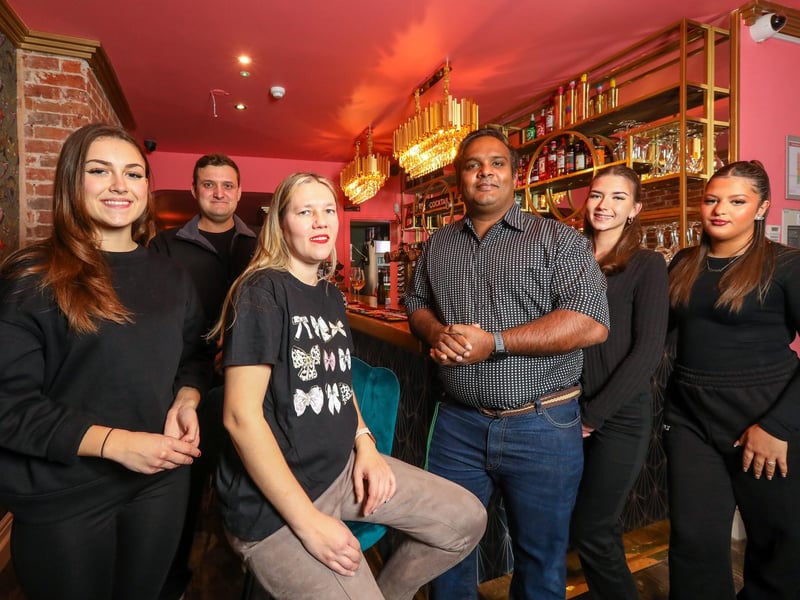 From left, Diana Shpegam (corr), architect/designer Rafal Orlikowski, Monica Tera, owner Bobby Tera, Amelia Savage-Reay and Cerys O'Shea. Bobby's Lounge - a new cocktail bar -  has opened in Marmion Road, Southsea
Picture: Chris Moorhouse