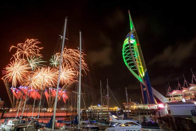 Fireworks near Spinnaker Tower during the display at Gunwharf Quays in 2018. Picture: Habibur Rahman