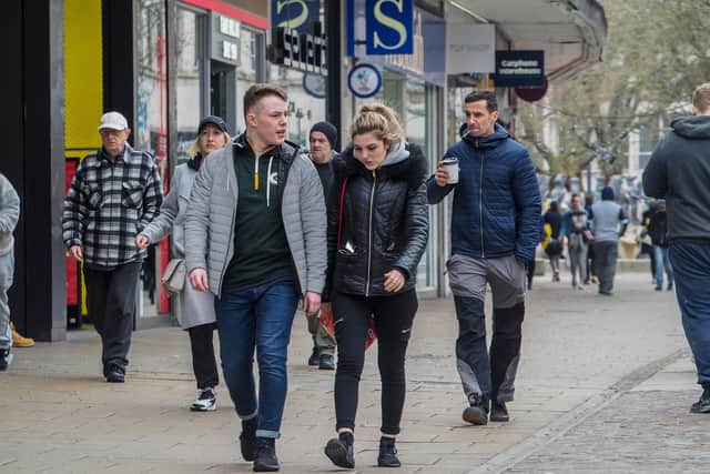 People in Commercial Road, Portsmouth on March 20, 2020. Picture: Habibur Rahman