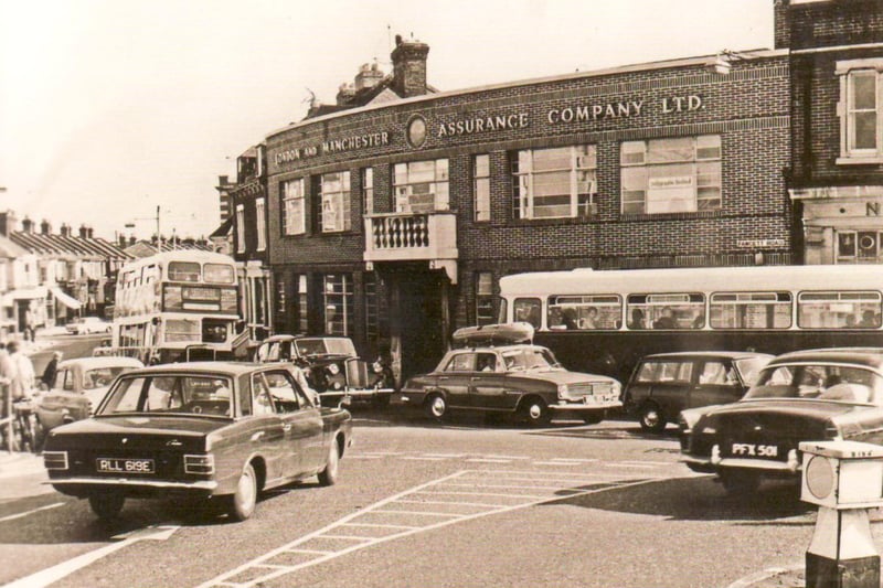 Fratton Bridge roundabout, 1970