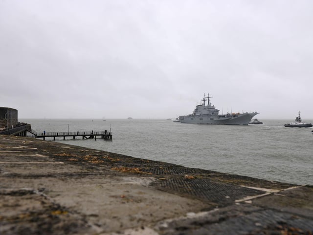 ITS Giuseppe Garibaldi enters Portsmouth Harbour