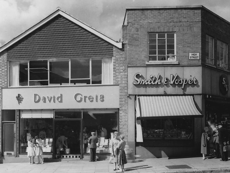 At the junction of High Street and Spur Road, Cosham we find the wonderful David Greigs provision shop. Picture: Barry Cox collection