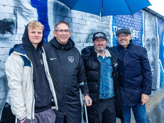 Keaton Spry, who was instrumental in getting the project off the ground, with Alan Knight, Marc Silver of Murwalls and Guy Whittingham.