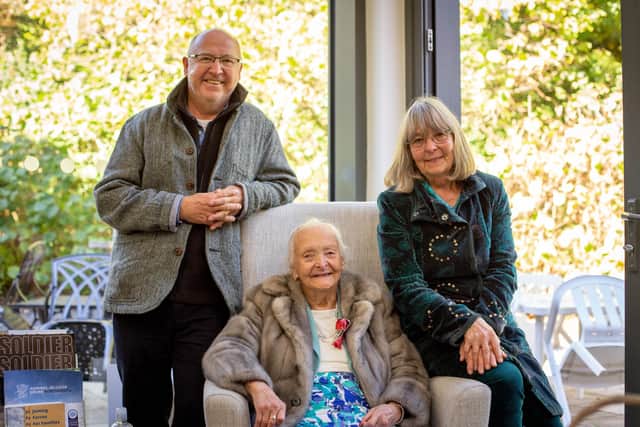 Pictured: Joan Eddings with her son, George Eddings and daughter Nicky Pendleton. Picture: Habibur Rahman