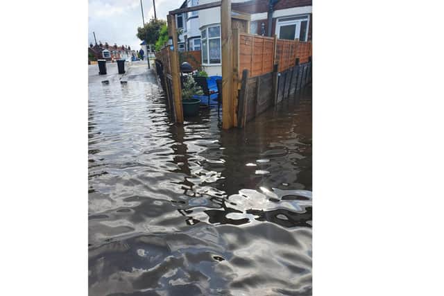 Submerged - the junction between Grange Crescent and Cambridge Road in Gosport was severely flooded.