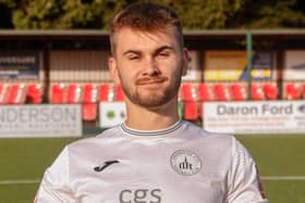Billy Vigar pictured for the first time as a Chichester City player, at the pre-season photocall | Picture: Neil Holmes