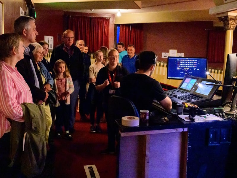 Pictured is: Visitors to the Kings Theatre are told about the sound booth Picture: Keith Woodland (080921-7)