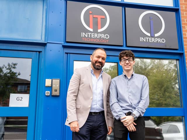 Mark Abrams and Will Lancaster at his new apprentice at Interpro Technology Solutions. Photo by Matthew Clark