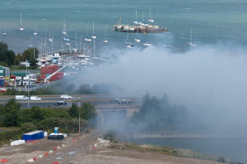 Drone image showing the scene following a huge fire at the TJ Waste & recycling in Tipner. Picture: Marcin Jedrysiak