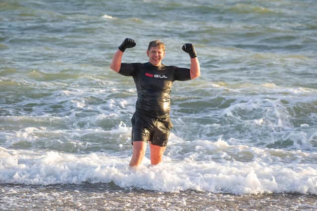 Grant Capstick on Eastney Beach, Southsea 18 February 2021. Picture: Habibur Rahman