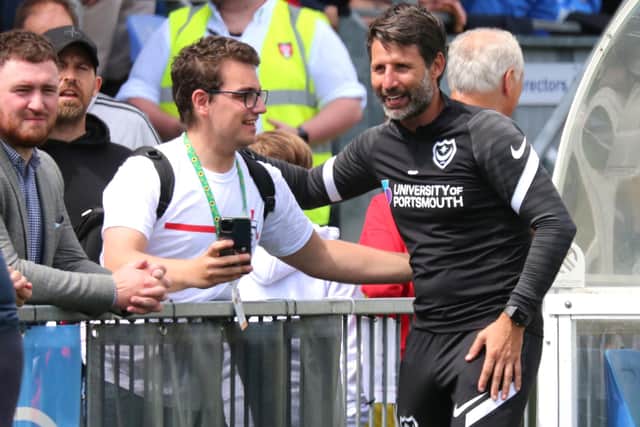 Pompey's pre-season friendly at the Hawks represented the first time head coach Danny Cowley has overseen a Blues game in front of their fans. Picture: Paul Collins