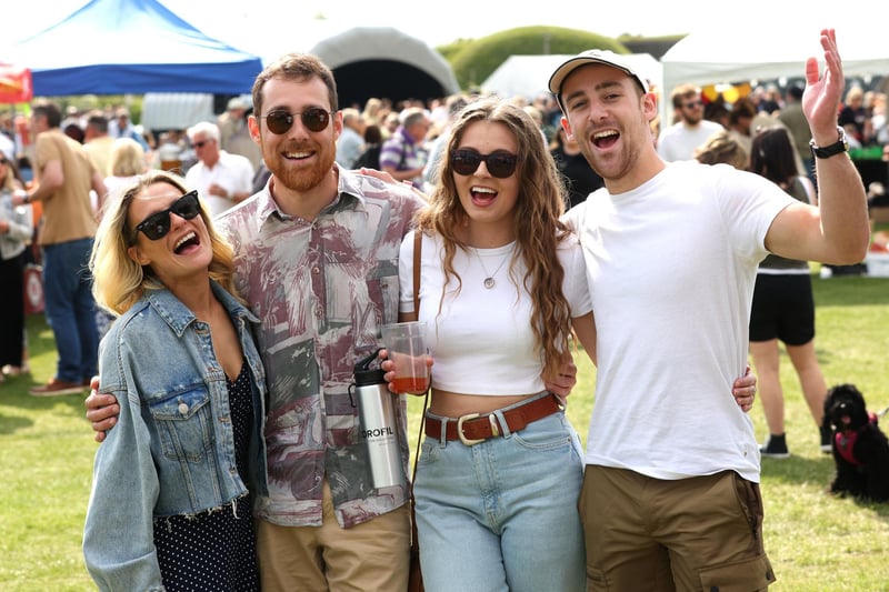 The Portsmouth Chilli & Gin Festival at Fort Purbrook, Portsmouth. 
From left, Sophie Phelps, James Krauze, Faye Joyce and Tom Krauze.