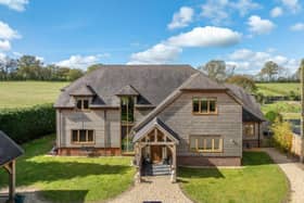 This property comes with five bedrooms, three bathrooms and six reception rooms as well as a swimming pool and huge garden.