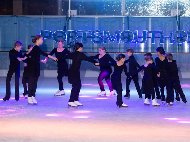 Solent Droplets Synchro Team - a newly formed team of future stars - at the rink's opening night