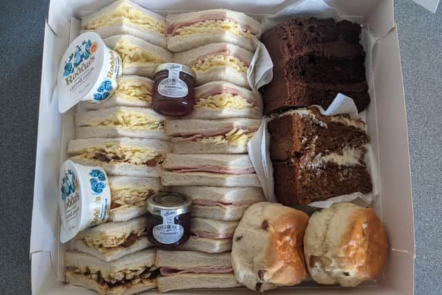 Afternoon tea box from Vintage Tea Room in West Street, Fareham.