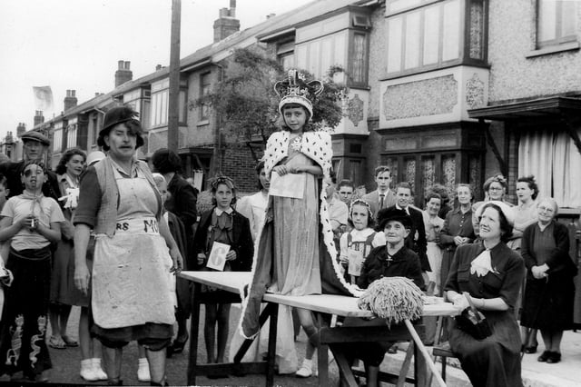 The street party celebrating the Queen's coronation in 1953 at Ripley Grove, Baffins, Portsmouth.