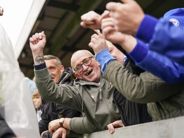 The travelling Fratton faithful were in good spirits throughout Saturday's trip to Lincoln
