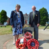 Malcolm Chapman, chairman of the Gosport D-Day Fellowship, right, lays a wreath at Hardway Slipway back in 2018. Picture: David George